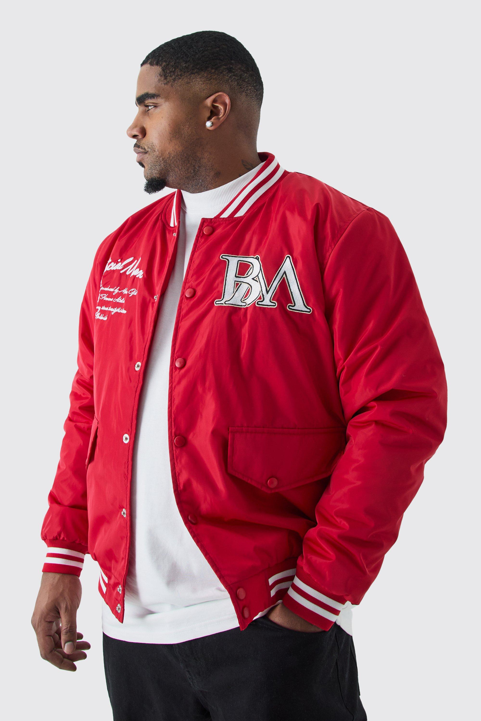 Red on sale jacket bomber