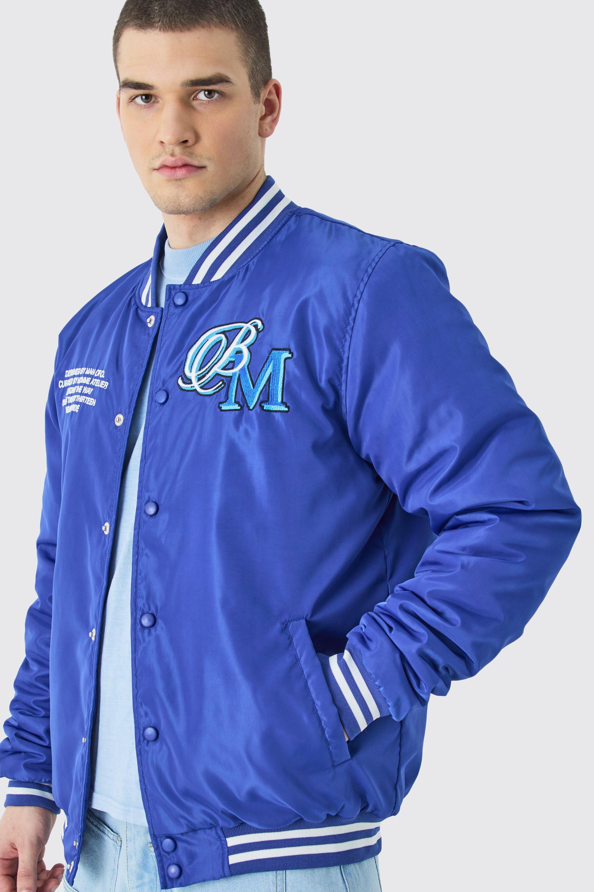 Light blue baseball clearance jacket