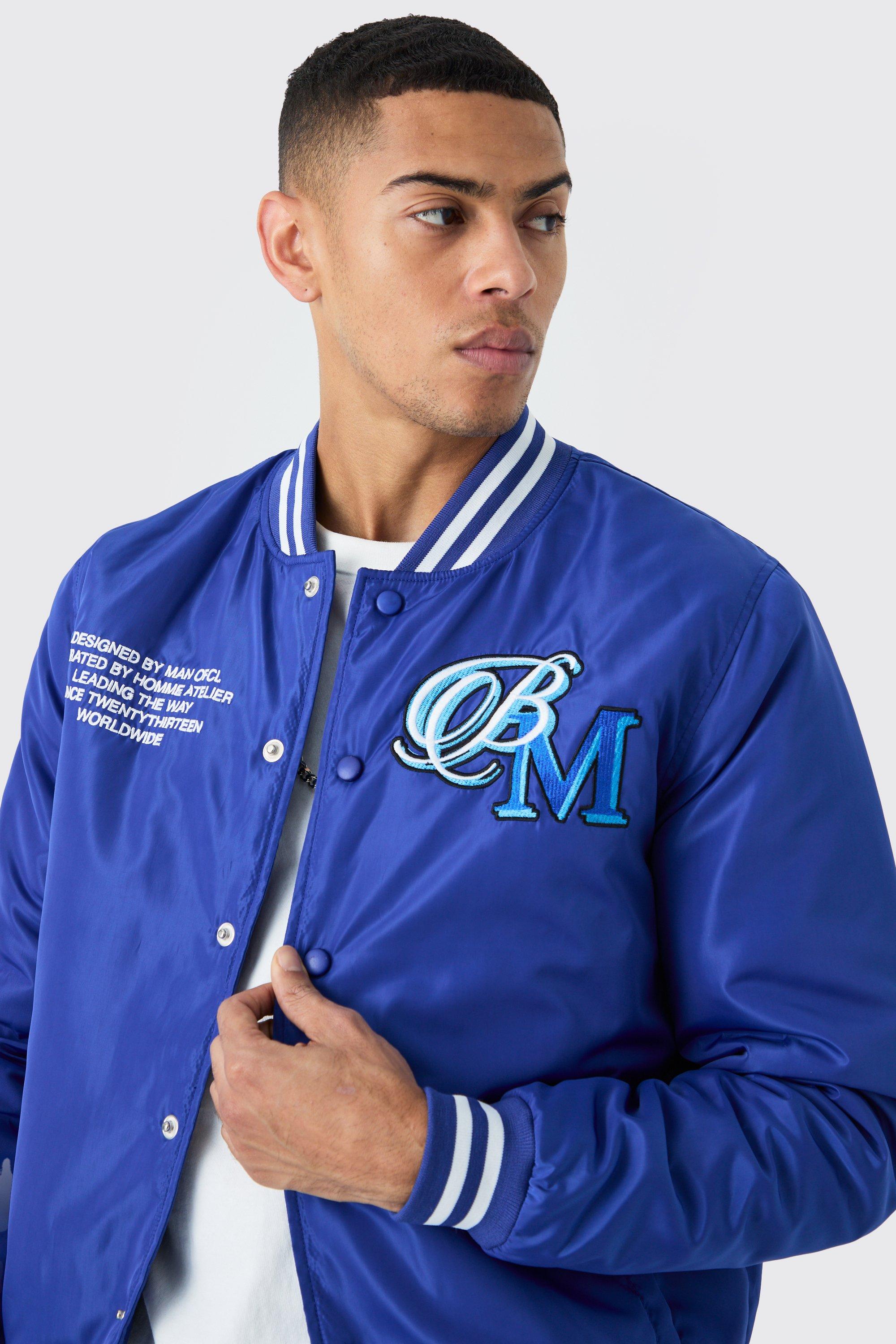 Men's Boxy Pu Multi Badge Varsity Jacket | Boohoo UK