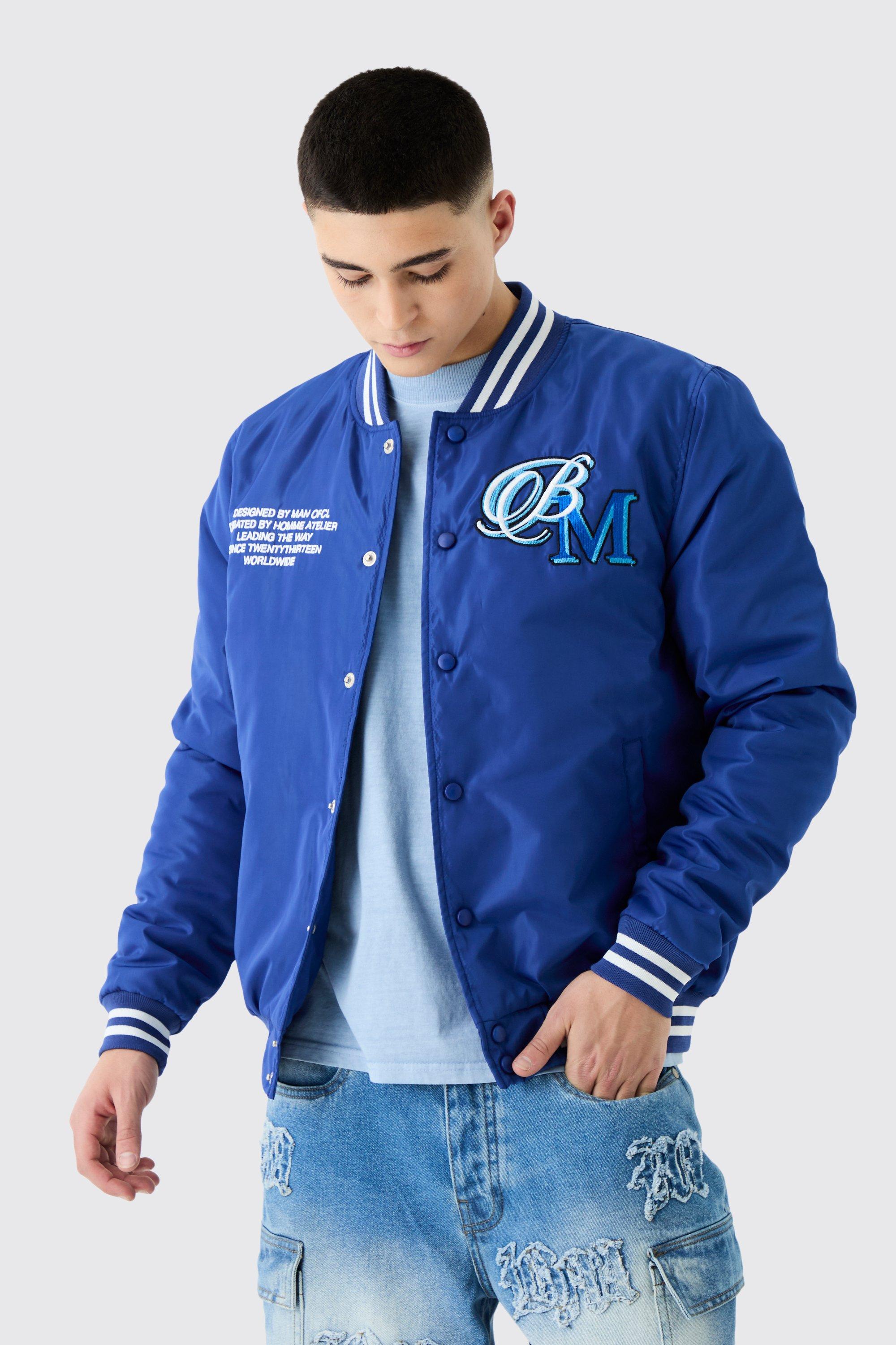 Light blue clearance baseball jacket