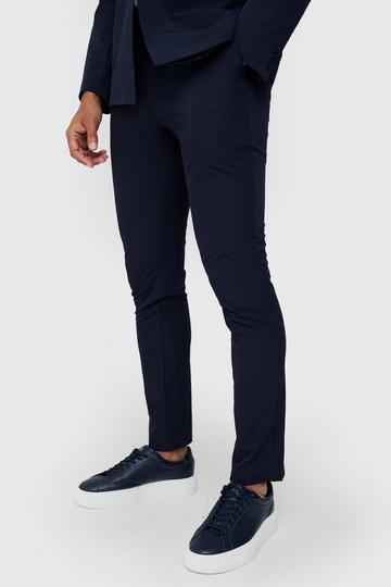 Stretch Tailored Slim Fit Trousers navy