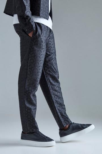Textured Geo Tapered Trouser black
