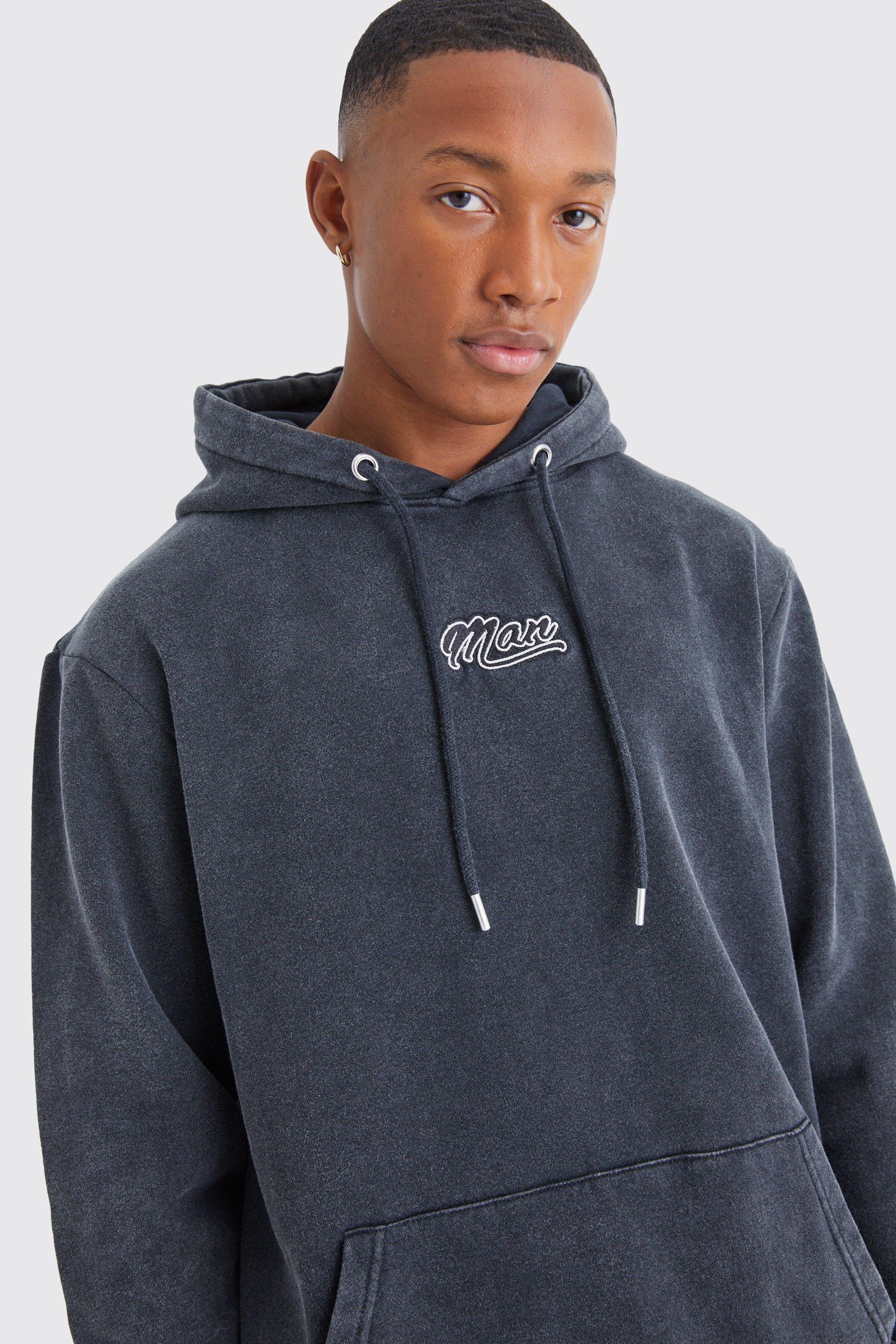 Grey washed out online hoodie