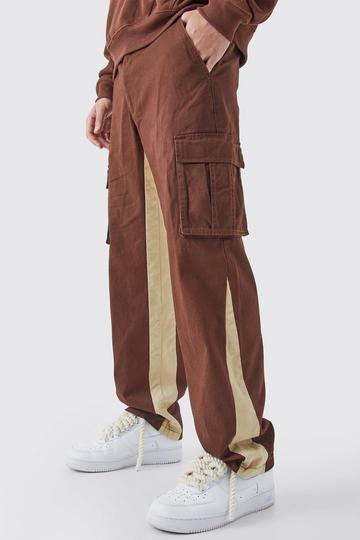 Fixed Waist Gusset Cargo Trousers chocolate