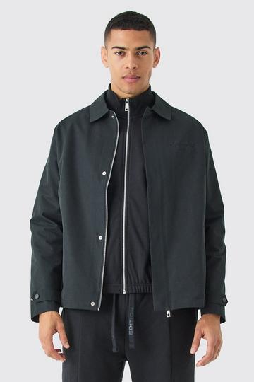 EDITION Heavyweight Twill Embroidered Coach Jacket black