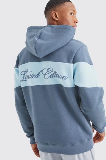 Blue Limited Edition Slim Colour Block Hoodie
