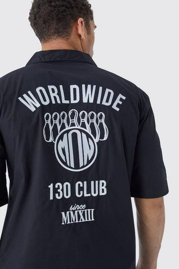 Black Dropped Revere Poplin Worldwide Club Shirt