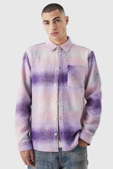 Long Sleeve Check Overshirt lilac