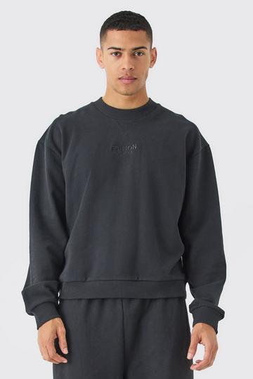 Black EDITION Oversized Extended Neck Heavyweight Sweatshirt