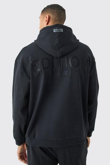 Black EDITION Oversized Heavyweight Ribbed Hoodie