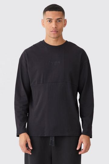 EDITION Heavyweight Ribbed Panelled T-shirt black