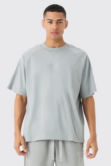 EDITION Oversized Heavyweight Pin Tuck T-shirt grey