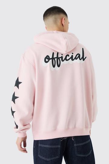 Pink Official Oversized Star Print Hoodie