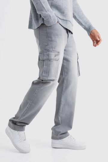 Tall Relaxed Rigid Cargo Jeans mid grey