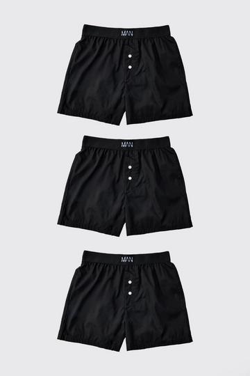3 Pack Original Man Woven Boxer Shorts black