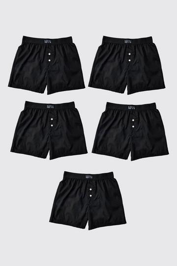 5 Pack Original Man Woven Boxer Shorts black