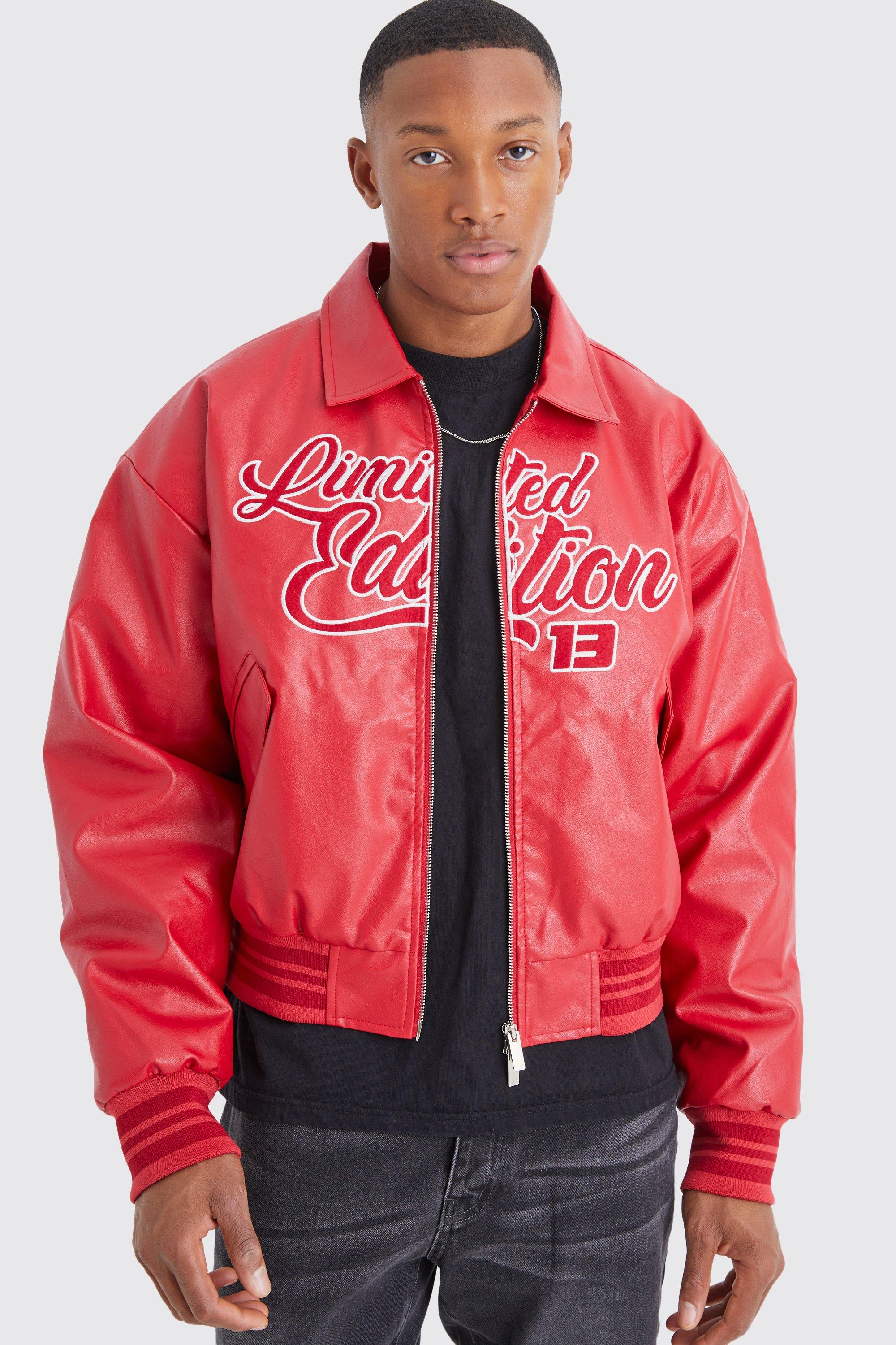 All red hot sale varsity jacket