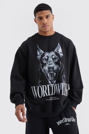 Black Worldwide Graphic Sweatshirt