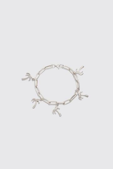 Palm Tree Charm Bracelet silver