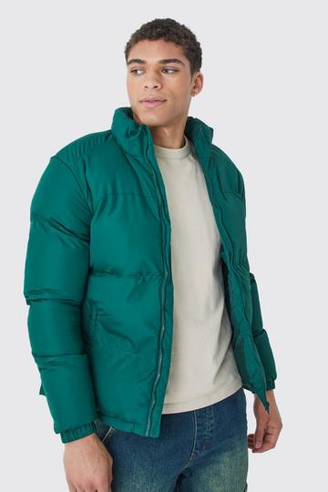 Funnel Neck Puffer Jacket green