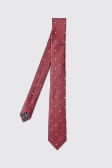 Patterned Slim Tie burgundy