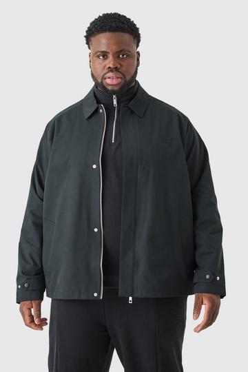 Plus EDITION Heavyweight Twill Embroidered Coach Jacket black