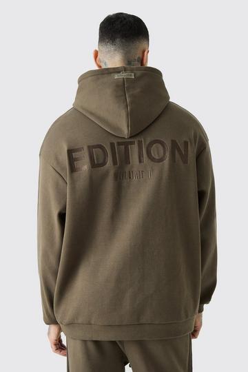 Tall EDITION Oversized Heavyweight Ribbed Hoodie chocolate