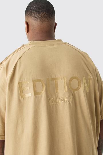 Plus EDITION Oversized Heavyweight Pin Tuck T-shirt taupe