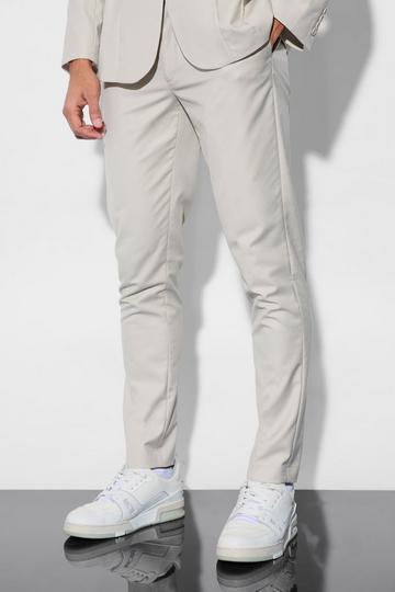Stone Beige Skinny Fit Suit Trousers