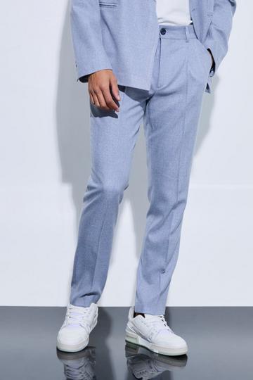 Grey Check Slim Fit Suit Trousers