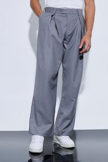 Extreme Pleat Wide Leg Tailored Trousers charcoal