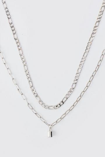 Multi Layer Chain Necklace silver