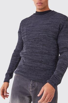 Heavy Knit Sweater With Elbow Patches