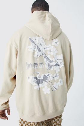 Oversized Limited Edition Bird Graphic Hoodie