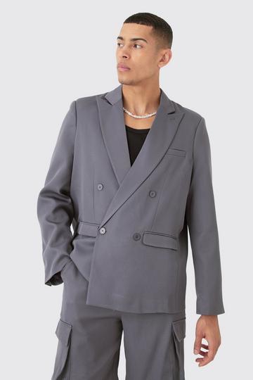Mix & Match Oversized Double Breasted Blazer charcoal