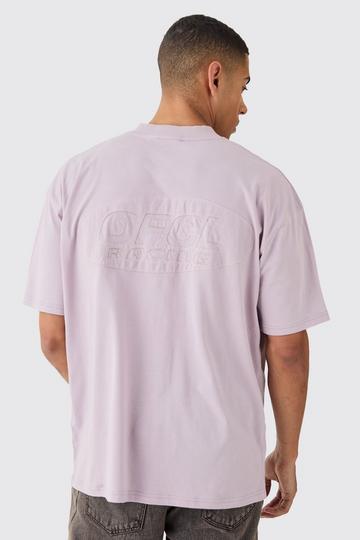 Lilac Purple Oversized Raw Applique T-shirt
