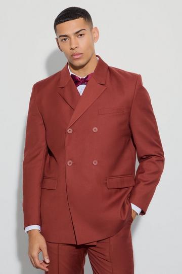 Burgundy Red Double Breasted Blazer