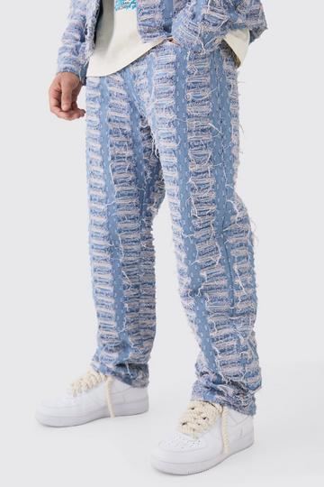 Relaxed Rigid All Over Distressed Jeans light blue