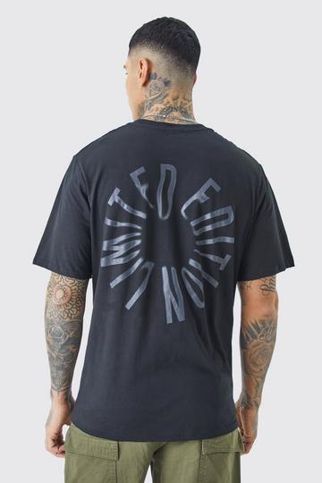Tall Oversized Limited Edition Back Print T-shirt black