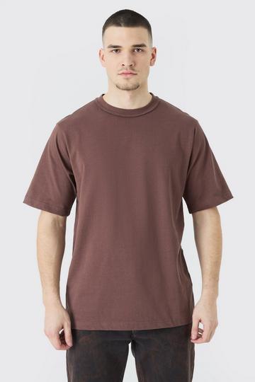 Tall Core Heavy Carded Layed On Neck T-shirt chocolate