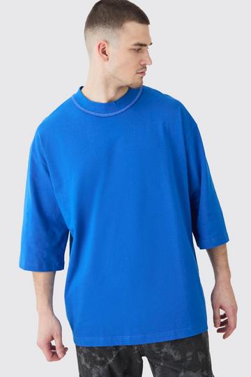 Tall Oversized Heavy Layed On Neck Carded T-shirt cobalt