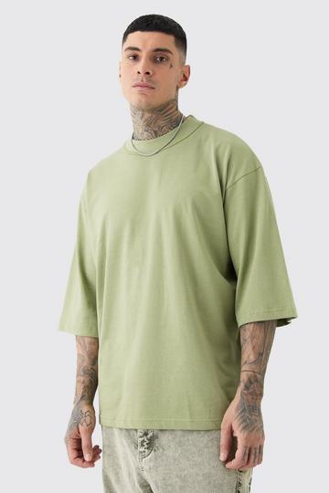 Tall Oversized Heavy Layed On Neck Carded T-shirt sage