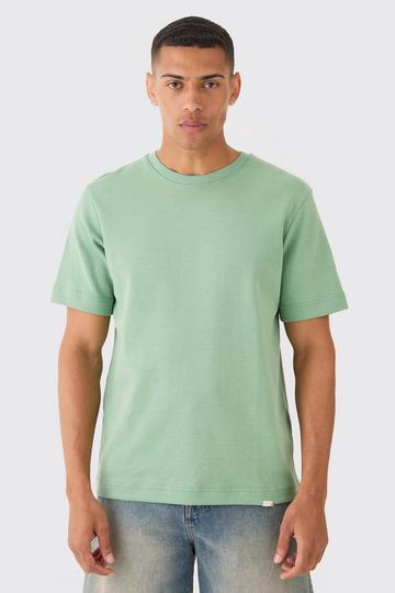 Sage Green Man Core Fit Heavy Interlock T-shirt