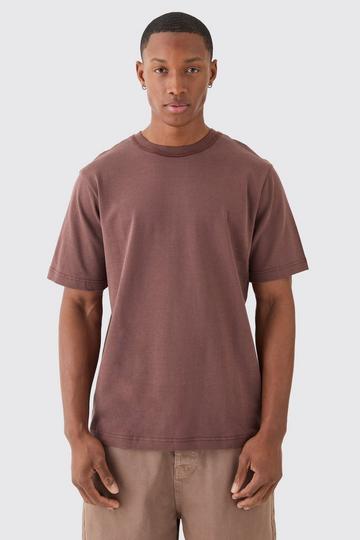 Core Heavy Carded Layed On Neck T-shirt chocolate