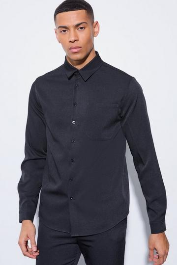 Long Sleeve Slim Fit Shirt black