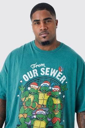 TMNT Teenage Mutant Ninja Turtles Big Face T-Shirt - Green - XL