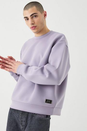 Oversized Boxy Bonded Scuba Sweatshirt purple