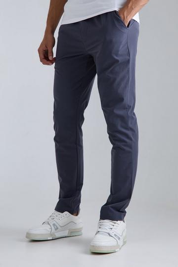 Elastic Waist Lightweight Golf Technical Stretch Slim Trouser slate blue