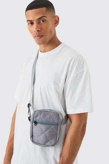Grey Mini Cross Body Nylon Bag
