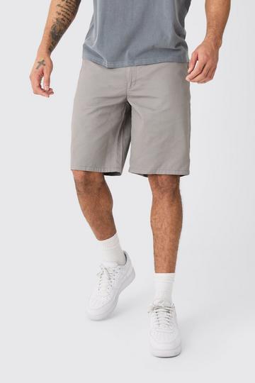 Grey Fixed Waist Grey Relaxed Fit Short Shorts